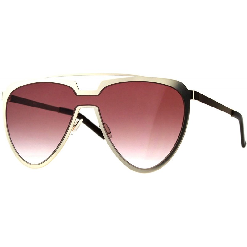 Aviator Unique Aviator Sunglasses Unisex Oversized Futuristic Fashion Shades - Gold (Burgundy) - CA18KETM2WC $9.76