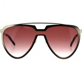 Aviator Unique Aviator Sunglasses Unisex Oversized Futuristic Fashion Shades - Gold (Burgundy) - CA18KETM2WC $9.76