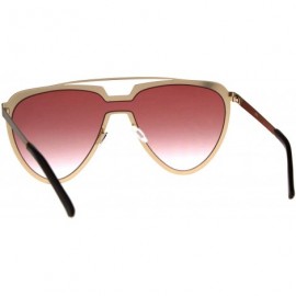 Aviator Unique Aviator Sunglasses Unisex Oversized Futuristic Fashion Shades - Gold (Burgundy) - CA18KETM2WC $9.76