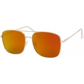 Aviator Vintage Stylish Boxed Frame Aviator Sunglasses Summer Edition - Red - C818U84OMXS $8.75