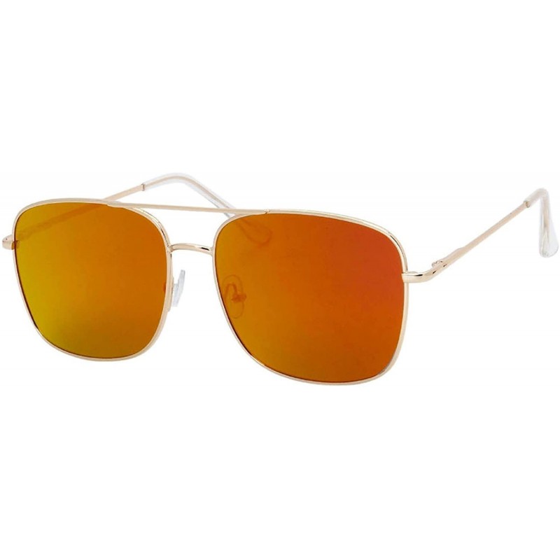 Aviator Vintage Stylish Boxed Frame Aviator Sunglasses Summer Edition - Red - C818U84OMXS $8.75