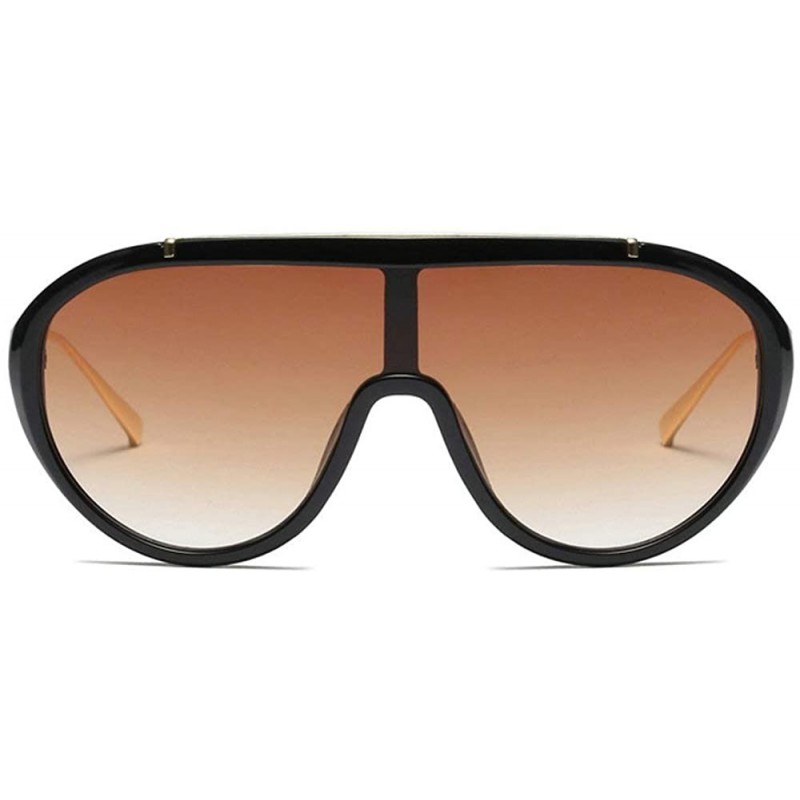 Oversized Sunglasses Vintage Designe Oversized Glasses - Brown - CV18LURS2Q7 $14.72