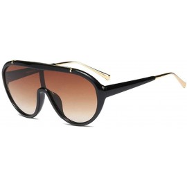 Oversized Sunglasses Vintage Designe Oversized Glasses - Brown - CV18LURS2Q7 $14.72