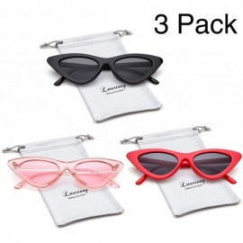 Goggle Retro Clout Goggles Vintage Cat Eye Sunglasses Women Glasses Kurt Cobain Trendy Narrow Plastic Frame - CS18I3YWGSC $14.83