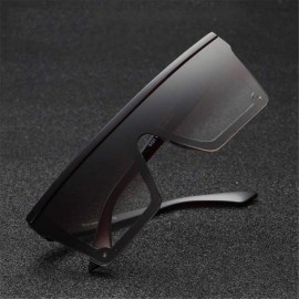 Rimless Male Flat Top Sunglasses Black Square UV400 Gradient Sun Glasses for Men Cool One Piece - Gray Silver - CM194O4XDDS $...