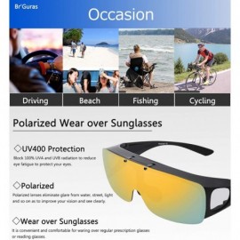 Wrap Polarized Flip up Sunglasses Fit Over Glasses UV400 Fitover Sunglasses for Man and Woman - CW194EWMO89 $18.03