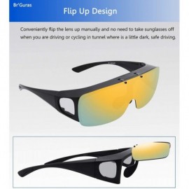 Wrap Polarized Flip up Sunglasses Fit Over Glasses UV400 Fitover Sunglasses for Man and Woman - CW194EWMO89 $18.03