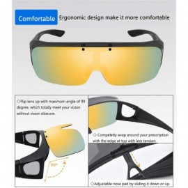 Wrap Polarized Flip up Sunglasses Fit Over Glasses UV400 Fitover Sunglasses for Man and Woman - CW194EWMO89 $18.03