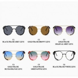 Oversized Fashion Steampunk Sunglasses Brand Designer Women Men Vintage Round Sun Glasses Luxury Sunglass UV400 Eyewear - 6 -...