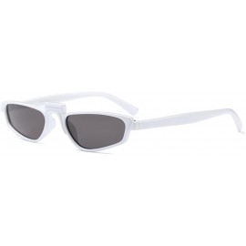 Rectangular Women Fashion Party Rectangular Eyeglasses Fancy Retro Eyewear Classic Sunglasses - White/Grey - CX1805QKT0T $8.57