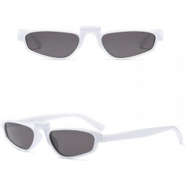 Rectangular Women Fashion Party Rectangular Eyeglasses Fancy Retro Eyewear Classic Sunglasses - White/Grey - CX1805QKT0T $8.57