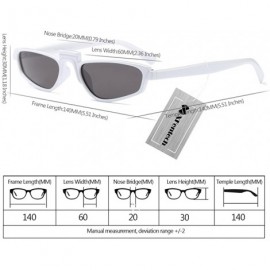 Rectangular Women Fashion Party Rectangular Eyeglasses Fancy Retro Eyewear Classic Sunglasses - White/Grey - CX1805QKT0T $8.57