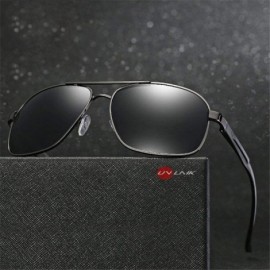 Aviator Sunglasses HD Polarized Men Mirror Sun Glasses Retro Driving Glasses Gold Green - Gold - CF18XDWK67Q $7.50