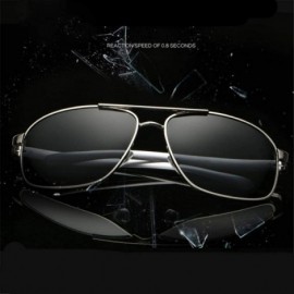 Aviator Sunglasses HD Polarized Men Mirror Sun Glasses Retro Driving Glasses Gold Green - Gold - CF18XDWK67Q $7.50