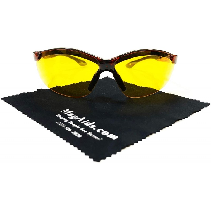 Wrap Eschenbach Comfort Yellow Sunglasses - 70% Transmission - Style Wrap with Microfiber Cloth - CQ18AAMCMKR $43.73