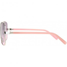 Butterfly Womens Rectangular Metal Rim Butterfly Diva Pop Color Sunglasses - Silver Pink - CS18O3IOIRU $12.38