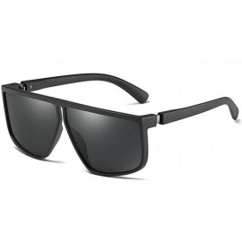 Goggle TR90 Frame Polarized Sunglasses Men Irregular Flat Top Driving Sunglasses Female - Black - CQ18YU4H3YE $11.66