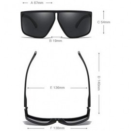 Goggle TR90 Frame Polarized Sunglasses Men Irregular Flat Top Driving Sunglasses Female - Black - CQ18YU4H3YE $11.66