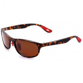 Oval Polarized Sunglasses For Men Goggle Sport Oval Frame Red Rubber Temple K0624 - Tortoise&brown - CK18O8SMYLR $16.79