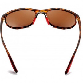 Oval Polarized Sunglasses For Men Goggle Sport Oval Frame Red Rubber Temple K0624 - Tortoise&brown - CK18O8SMYLR $16.79