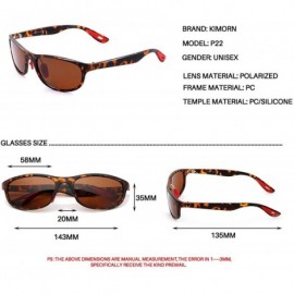 Oval Polarized Sunglasses For Men Goggle Sport Oval Frame Red Rubber Temple K0624 - Tortoise&brown - CK18O8SMYLR $16.79