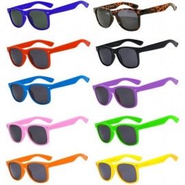 Rectangular Wholesale Bulk Retro Vintage Smoke Lens Sunglasses 10 Pairs Many Colors Frame - CY11QZL9H6N $21.27