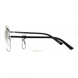 Aviator Clear Lens Fashion Glasses Unisex Metal/Plastic Aviator Eyeglasses UV 400 - Silver - CE18674RIMR $8.88