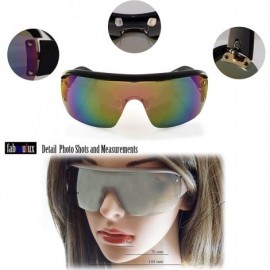 Goggle Unisex Futuristic Smoke Mirror Mono Lens Goggle Shield Sunglasses A300 - (Smoke) Neon Green - CN1966E3ZU4 $10.22