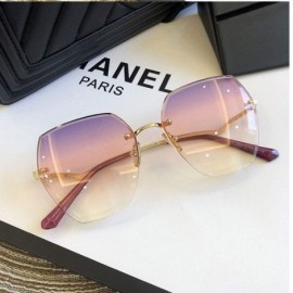 Goggle Fashion RimlSunglasses Women Big Luxury Er UV400 Glasses Female Gradient Shades Accessories - Purple Pink - CM198AHA65...