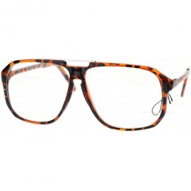 Oversized Mens Retro Robotic Nerdy Geek Sport Keyhole Oversize Optical Eye Glasses - Tortoise - C211SLP0UIF $11.42