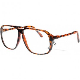 Oversized Mens Retro Robotic Nerdy Geek Sport Keyhole Oversize Optical Eye Glasses - Tortoise - C211SLP0UIF $11.42