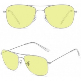 Sport Mens Womens Metal Frame Sunglasses Ocean Color Unisex Eyeglasses for Summer - Silver&yellow - CD1808947OT $13.80