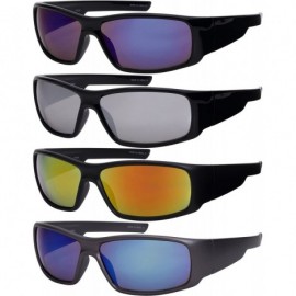 Sport Men's Full Frame Sports Sunglasses w/Color Mirror Lens 570080-REV - Matte Grey - CB12FTCOWVN $8.18