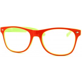 Square Clear Lens Glasses Classic Square Eyeglasses Bright Layered Colors - Orange Green - C511F0MRJKT $10.01