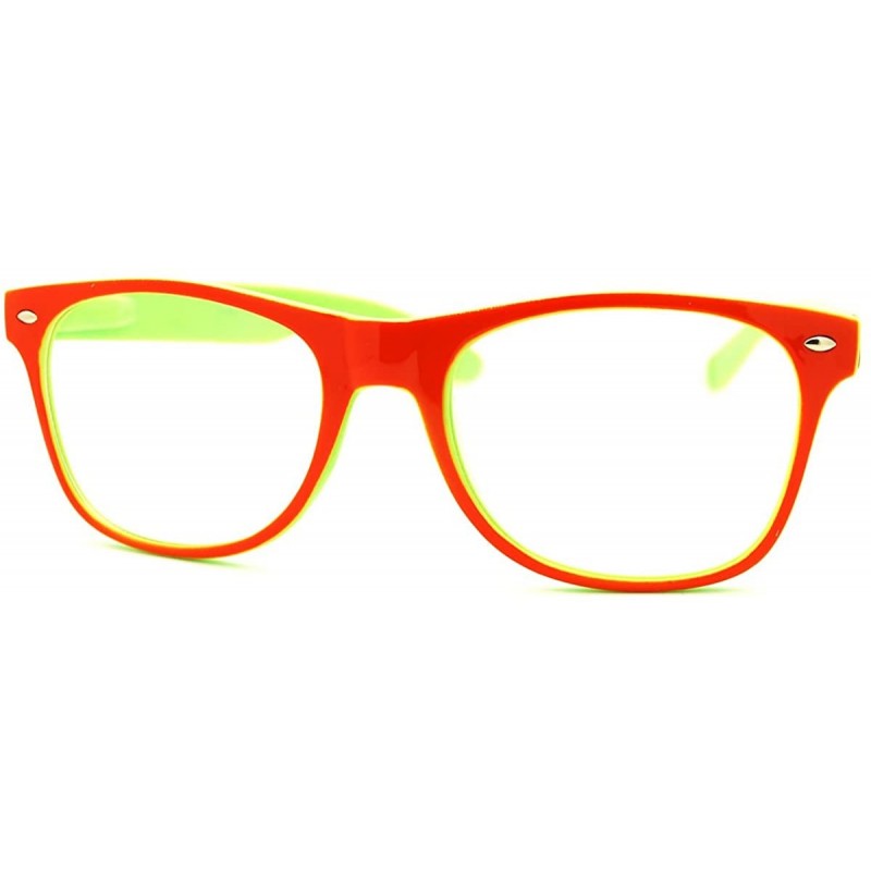 Square Clear Lens Glasses Classic Square Eyeglasses Bright Layered Colors - Orange Green - C511F0MRJKT $10.01