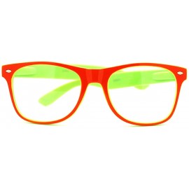 Square Clear Lens Glasses Classic Square Eyeglasses Bright Layered Colors - Orange Green - C511F0MRJKT $10.01