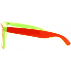 Square Clear Lens Glasses Classic Square Eyeglasses Bright Layered Colors - Orange Green - C511F0MRJKT $10.01