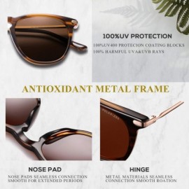 Rectangular Polarized Sunglasses Protection Lightweight - Rectangular Tortoise Frame / Brown Lens - CK18TZZE254 $21.29