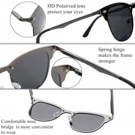 Sport Polarized Sunglasses for Men Alloy Frame UV Protection Fashion Driving Sun Glasses - Gun Frame Black Lens - C318ZH34C90...