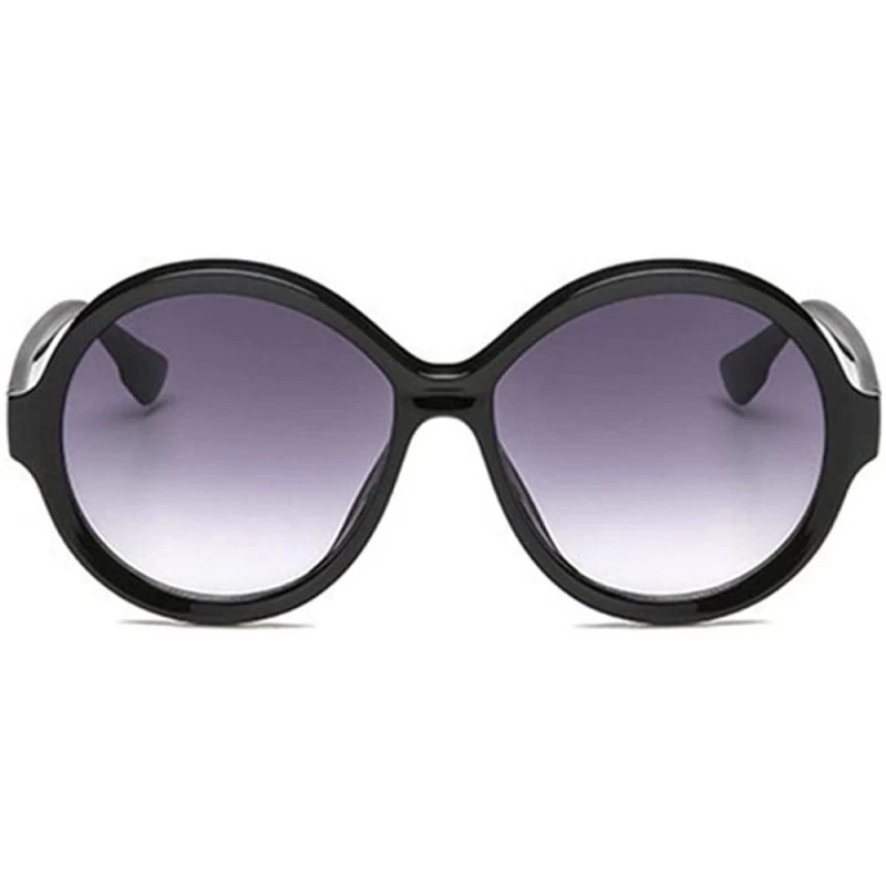 Oversized Oversized Round Sunglasses Women Luxury Vintage Ladies Shades Big Oval Black - Black - CV18XEC74RA $12.64