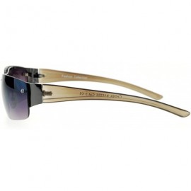 Rimless Rimless Rectangular Designer Fashion Mens Sunglasses - Black Smoke - CB12O2AEGEX $12.66