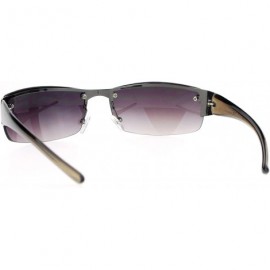 Rimless Rimless Rectangular Designer Fashion Mens Sunglasses - Black Smoke - CB12O2AEGEX $12.66