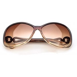 Oval Women Fashion Oval Shape UV400 Framed Sunglasses Sunglasses - Coffee - C218UNR4KMG $14.89