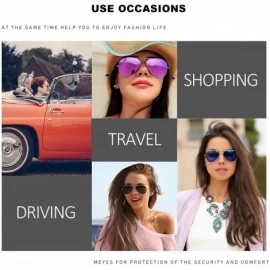 Aviator Retro Aviator Square Sunglasses for Women Polarized - Fashion Mirrored Lens with Metal Frame 100% UV Protection - C01...