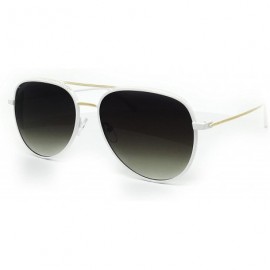 Oversized FV7108-1 Premium Oversized Flat Aviator Tinted Retro Sunglass - White - CC18R9GW9CE $18.24