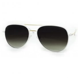 Oversized FV7108-1 Premium Oversized Flat Aviator Tinted Retro Sunglass - White - CC18R9GW9CE $18.24