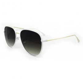 Oversized FV7108-1 Premium Oversized Flat Aviator Tinted Retro Sunglass - White - CC18R9GW9CE $18.24