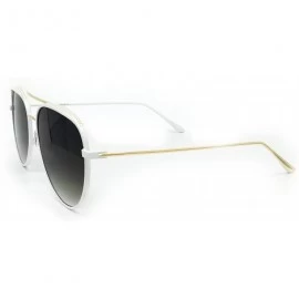 Oversized FV7108-1 Premium Oversized Flat Aviator Tinted Retro Sunglass - White - CC18R9GW9CE $18.24