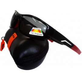 Sport Polarized Lens Sports Sunglasses - C398PL-Blk-Red - Black-red - CI18C3G98YZ $12.08