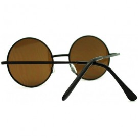 Round Round Circle Sunglasses Thin Metal Frame Multicolor Lens - Black - CB1860659GN $11.89